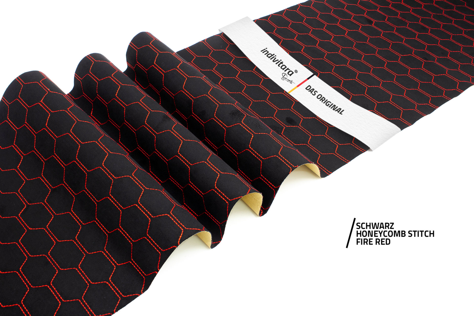 indivitara® Premium Stitch - selbstklebender Mikrofaserstoff Premium mit echten Nähten - Meterware - verschiedene Farben